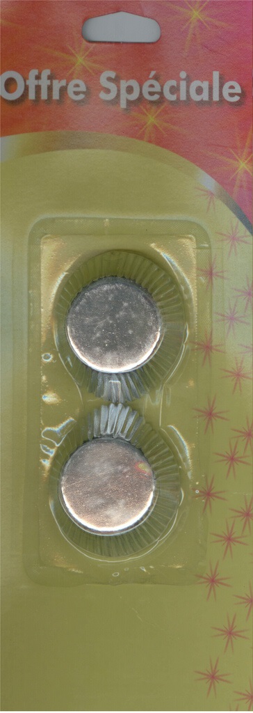 Caissettes patisserie ronde plissée doré et argenté diametre 35