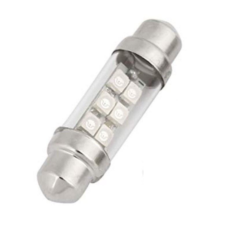 Ampoule Navette AS DESIGN 40mm 6 LED C5W SMD 12V eclairage BLANC