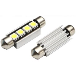 Ampoule Navette RACE SPORT 44 x 10 mm 4 LED Blanc C5W SMD SV8.5 12V CA