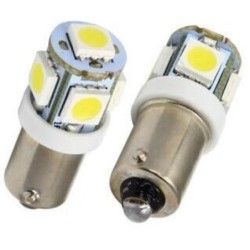 2 AMPOULES LED BLANC FEUX DE POSITION T4W 5 LED  BA9S EFFET XENON