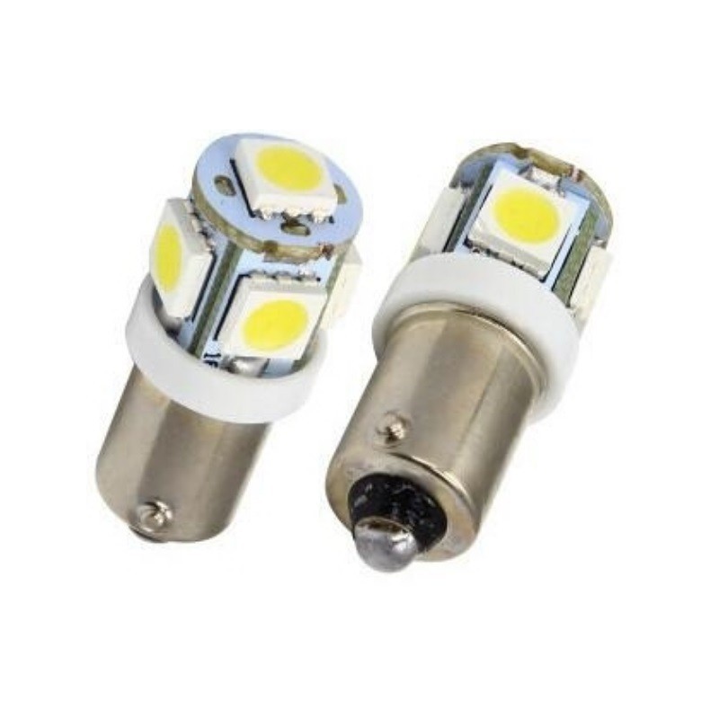 2 AMPOULES LED BLANC FEUX DE POSITION T4W 5 LED  BA9S EFFET XENON