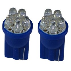 2 AMPOULE 6 LED BLEU AUTOLED T10  W5W FISCHER 12v LOOK XENON