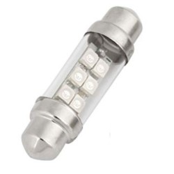 Ampoule Navette AS DESIGN 40mm 6 LED C5W SMD 12V eclairage BLEU