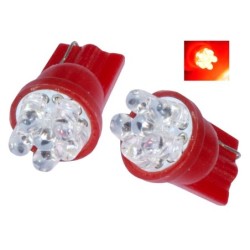 2 AMPOULE  7 LED ROUGE AUTOLED pour Veilleuse T10  W5W 12v