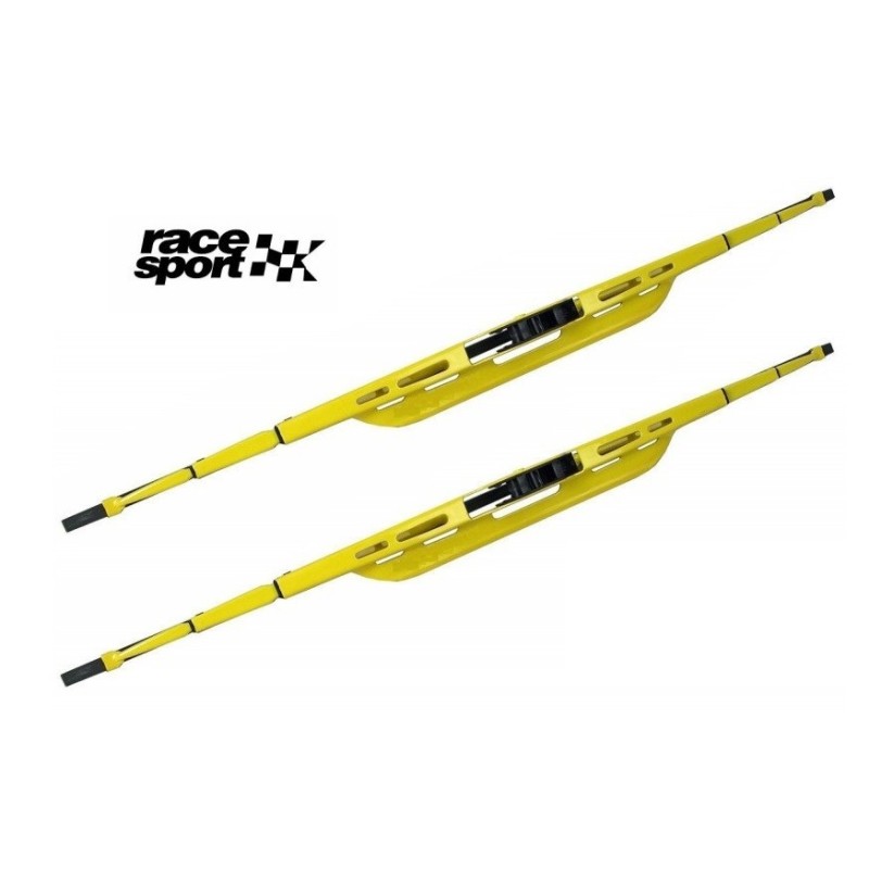 2 Essuie glace  acier galvanisé  JAUNE RACE SPORT 19 480mm"