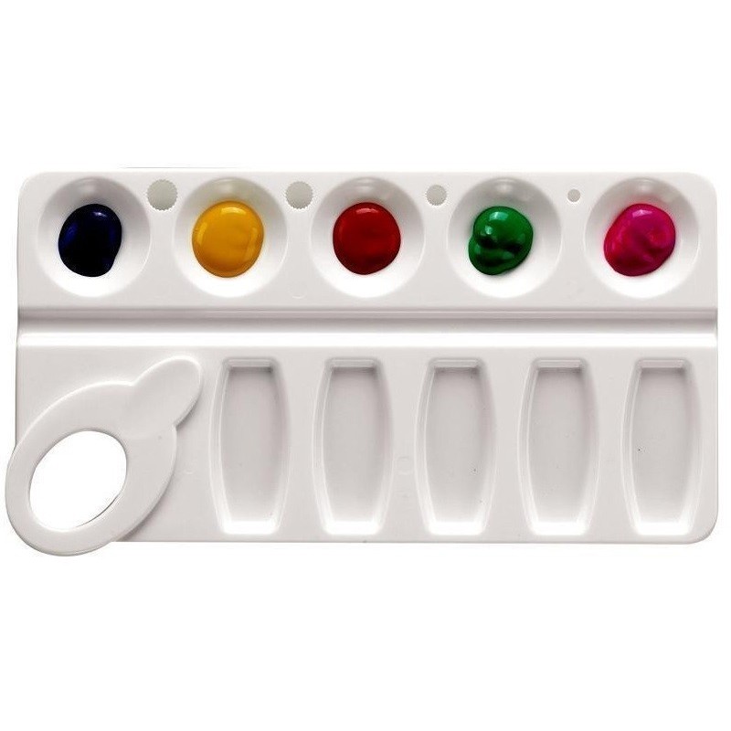 Palette pour Peinture en Plastique Blanc RECTANGULAIRE 20x11 cm