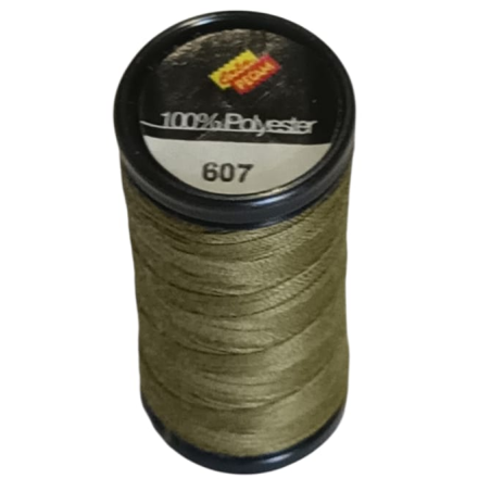 BOBINES FIL 200M polyester KAKI (607) tous textiles a main ou machine
