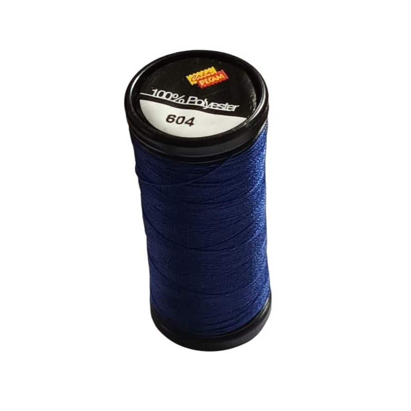 BOBINES FIL 200M polyester BLEU MARINE (604) tous textiles a main mach