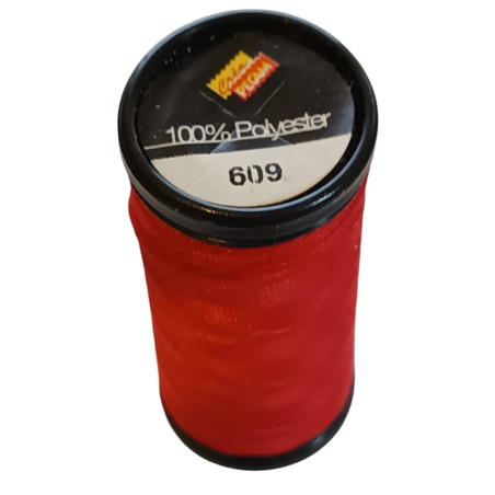 BOBINES FIL 200M polyester ROUGE (609) tous textiles a main ou machine