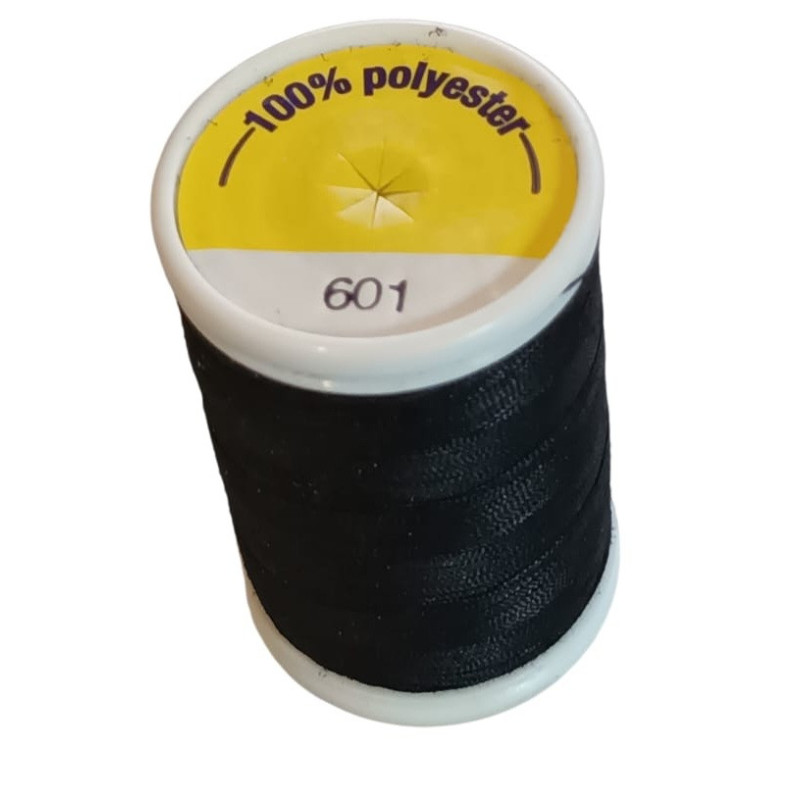BOBINES FIL 500M polyester NOIR (601) tous textiles a main ou machine
