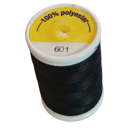 BOBINES FIL 500M polyester NOIR (601) tous textiles a main ou machine