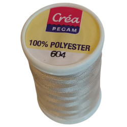 BOBINES FIL 500M polyester ECRU  (604) tous textiles a main ou machine