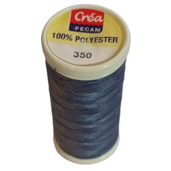BOBINES FIL 200M polyester BLEU GRIS (350) tous textiles a main ou mac