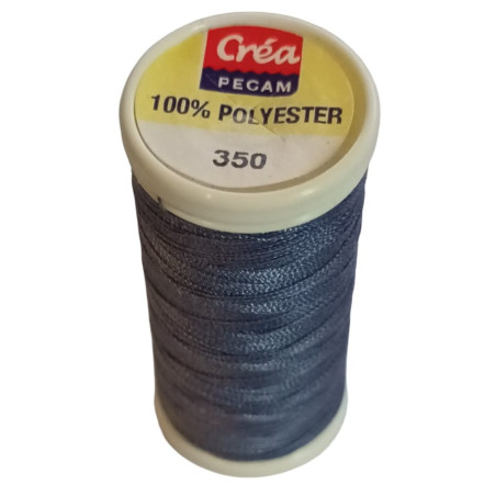 BOBINES FIL 200M polyester BLEU GRIS (350) tous textiles a main ou mac