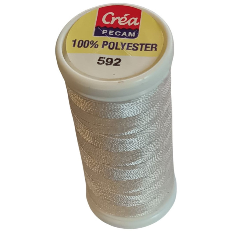 BOBINES FIL 200M polyester IVOIRE (592) tous textiles a main ou machin