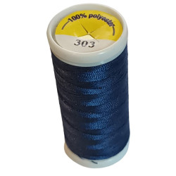 BOBINES FIL 200M polyester MARINE (303) tous textiles a main ou machin