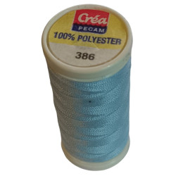 BOBINE FIL 200M polyester BLEU PALE (386) tous textiles a main ou mach