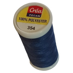 BOBINES FIL 200M polyester BLEU FONCE (354)  tous textiles a main ou m