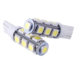 2 AMPOULES LED AUTOLED BLANC pour Veilleuse T10 13 LEDs SMD W5W EFFET