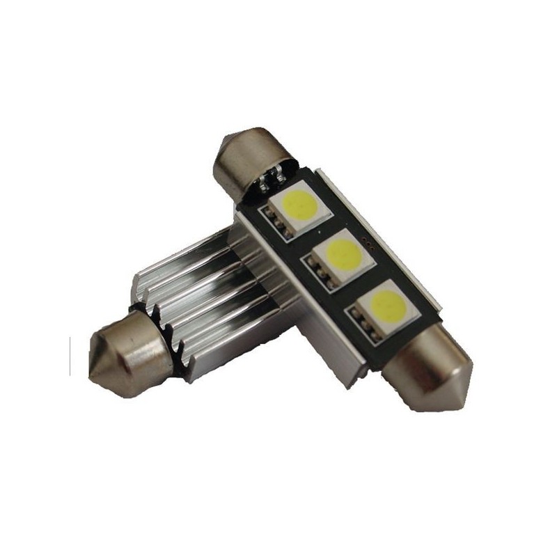 Ampoule AUTOLED Navette 42mm 3 LED C5W SMD 12V ANTI ERREUR CANBUS EFFE