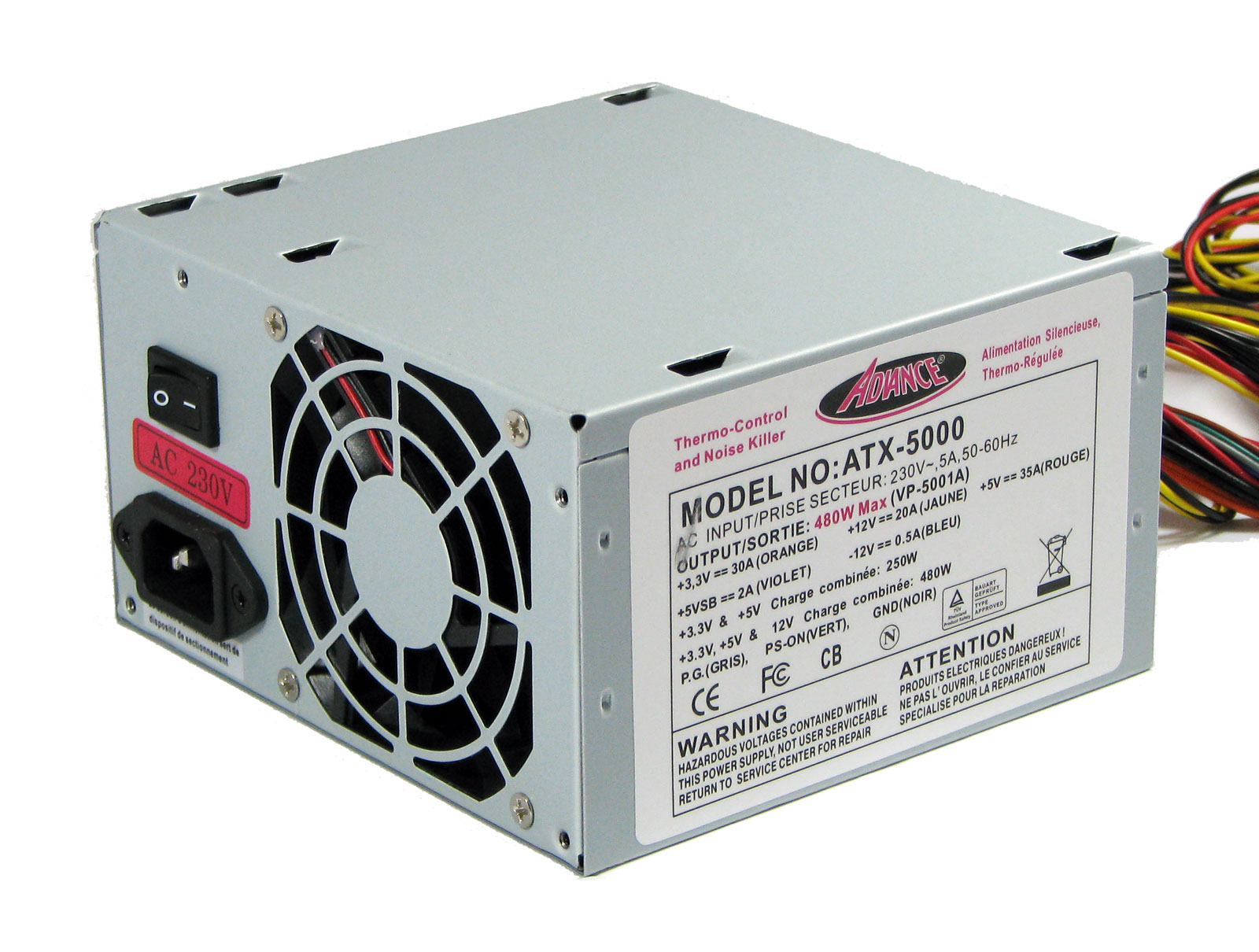 ✅Alimentation Pc Advance ATX-5000 480Watts 