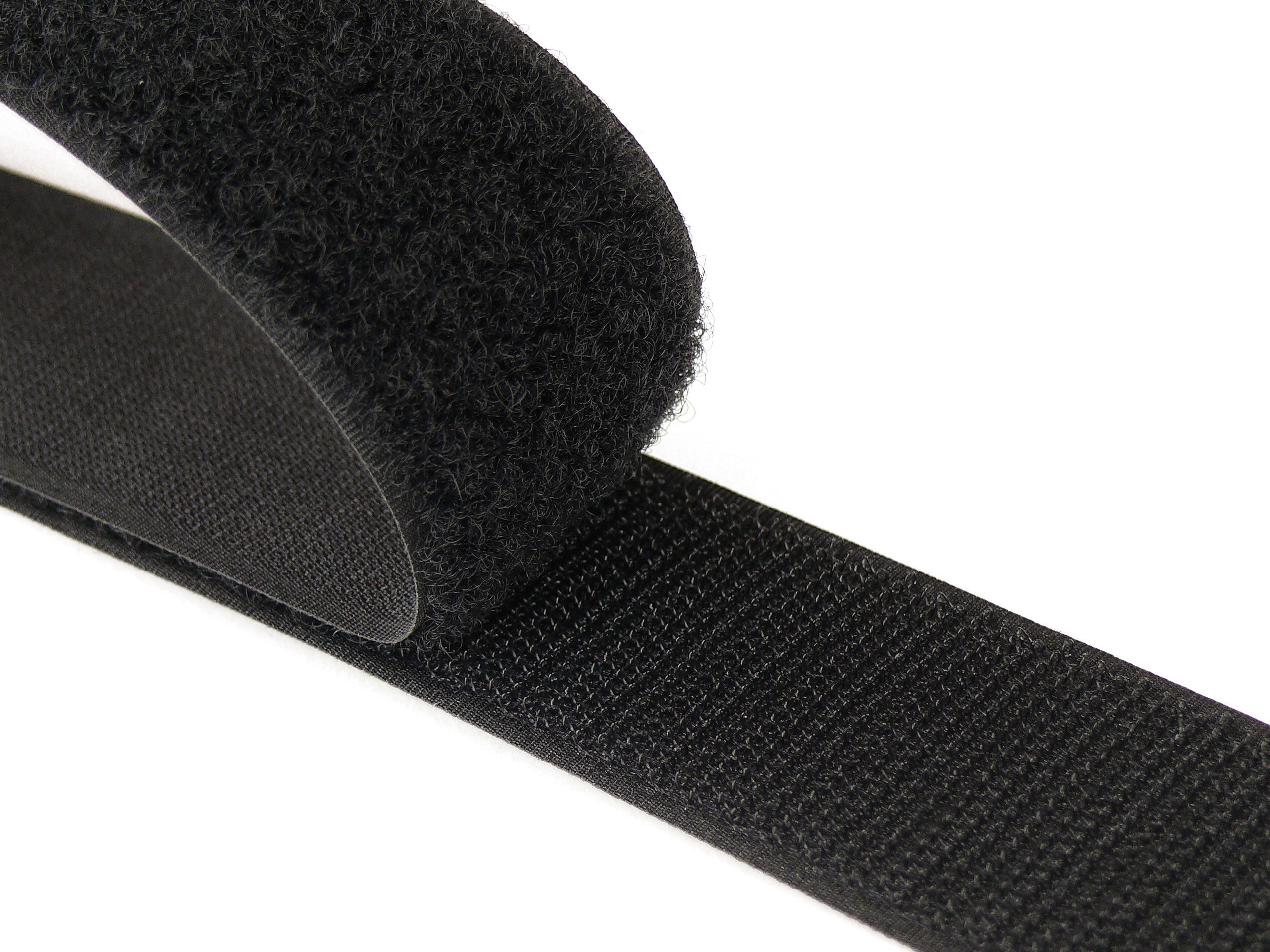50 mm  noir Bande auto-agrippante à coudre, crochet (rouleau de